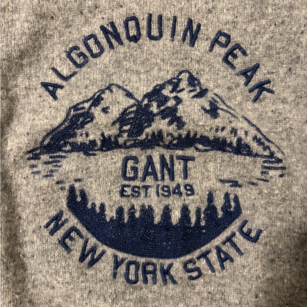 GANT Gray and Blue Graphic Wool Sweater